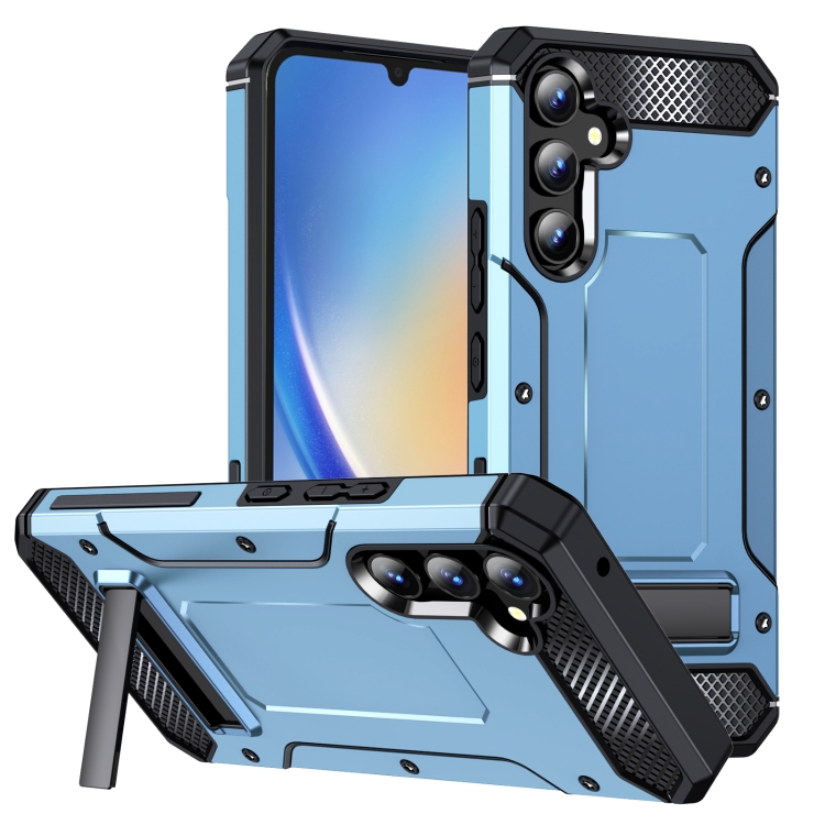 

For Samsung Galaxy A34 5G Matte Holder Phone Case(Space Blue)