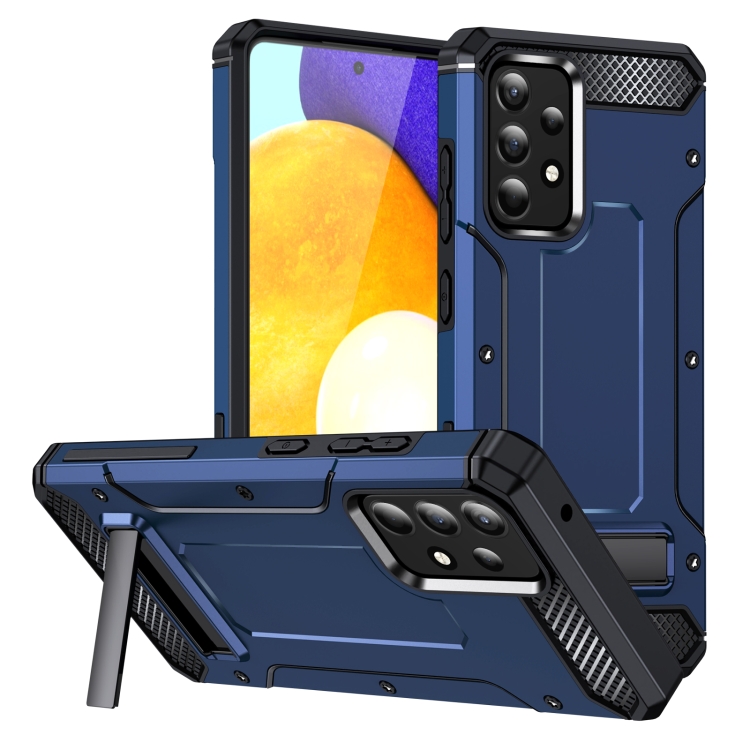 

For Samsung Galaxy A52 Matte Holder Phone Case(Royal Blue)