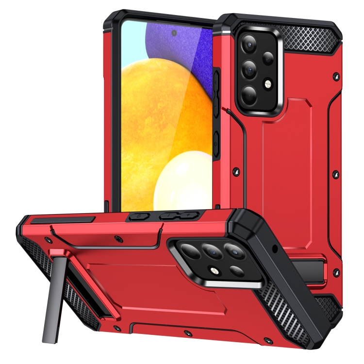 

For Samsung Galaxy A52 Matte Holder Phone Case(Red)
