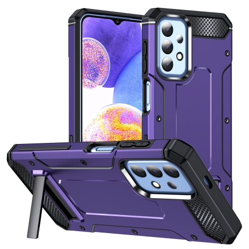 

For Samsung Galaxy A23/A13 4G/5G/M13 5G Matte Holder Phone Case(Purple)