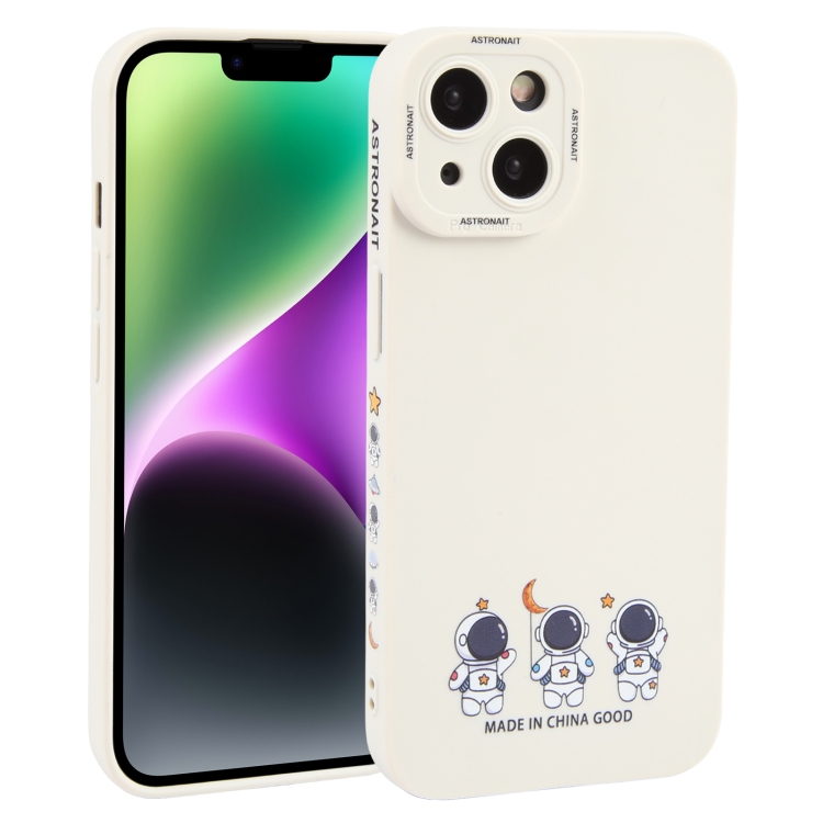 

For iPhone 14 Astronaut Pattern TPU Phone Case(White)