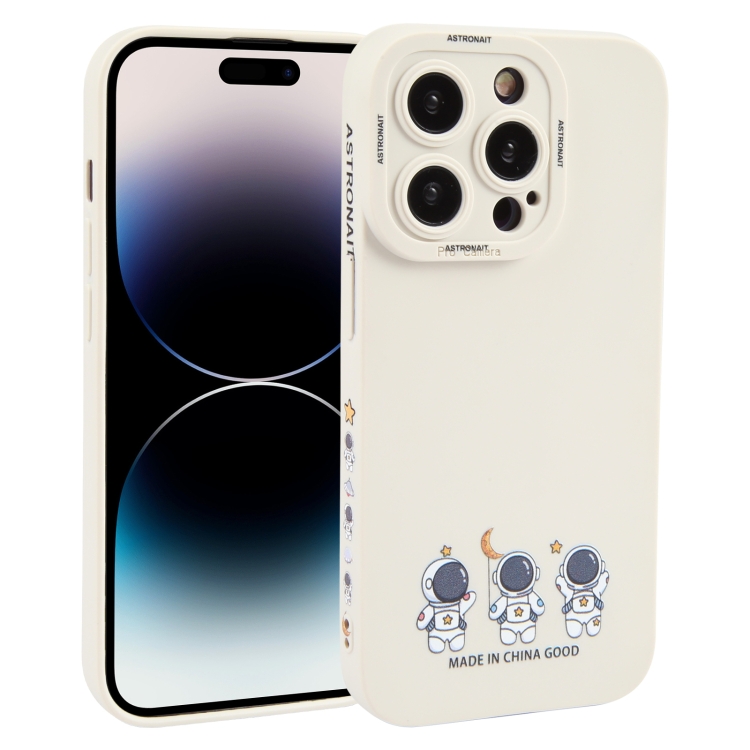 

For iPhone 14 Pro Max Astronaut Pattern TPU Phone Case(White)