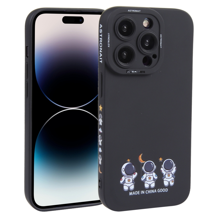 

For iPhone 14 Pro Max Astronaut Pattern TPU Phone Case(Black)