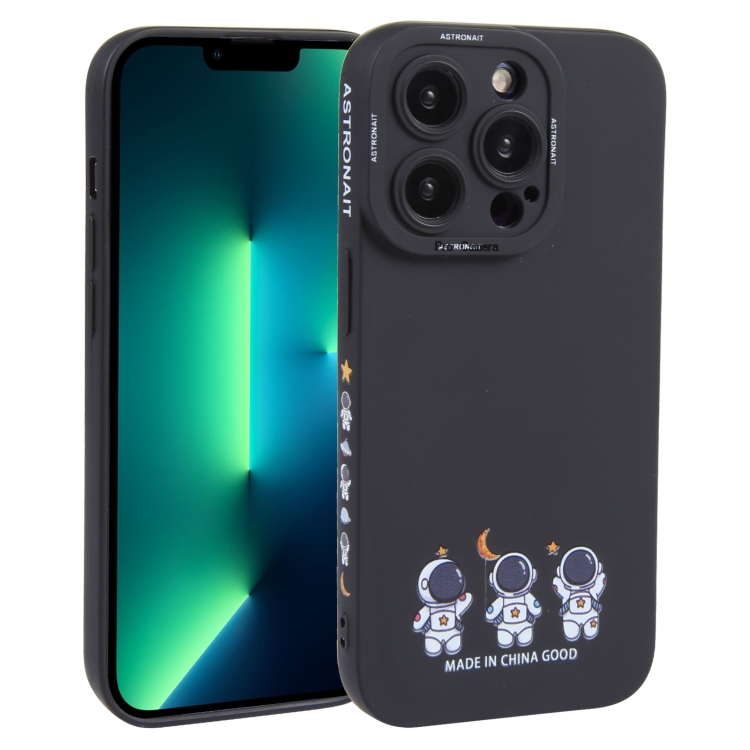 

For iPhone 13 Pro Max Astronaut Pattern TPU Phone Case(Black)