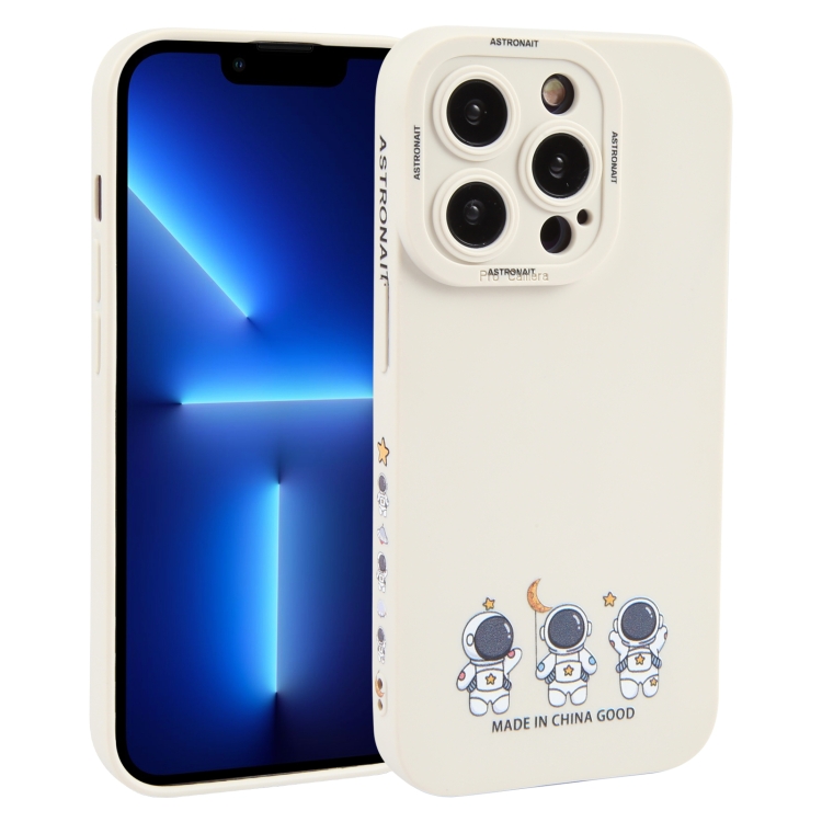 

For iPhone 13 Pro Astronaut Pattern TPU Phone Case(White)