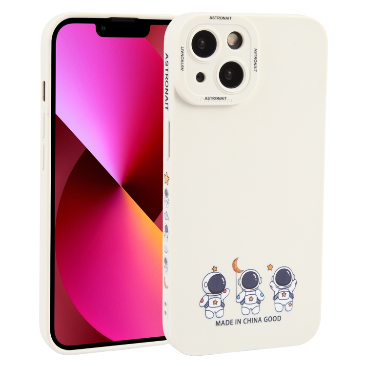 

For iPhone 13 Astronaut Pattern TPU Phone Case(White)