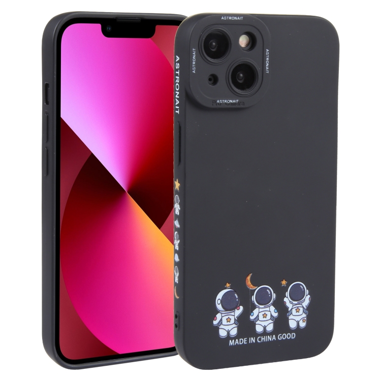 

For iPhone 13 Astronaut Pattern TPU Phone Case(Black)