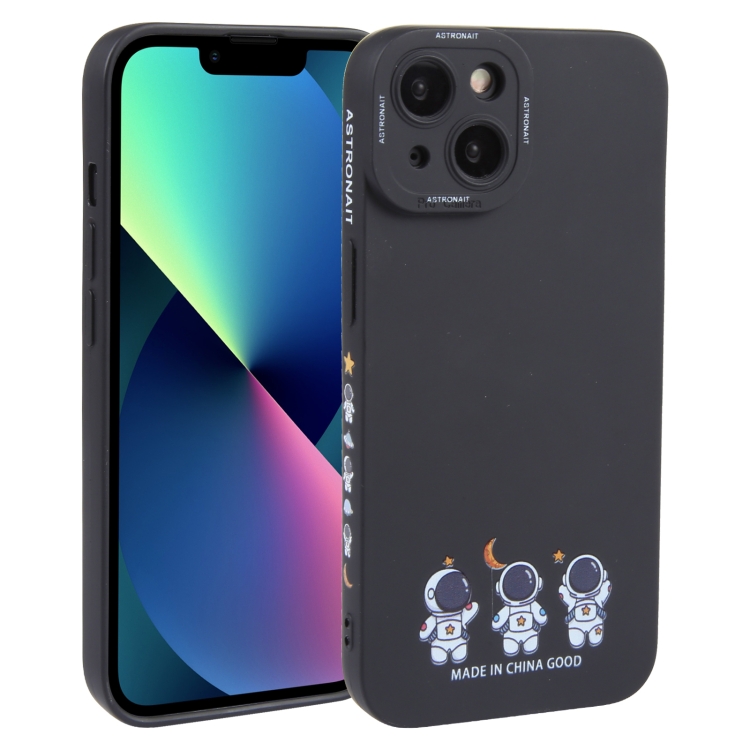 

For iPhone 13 mini Astronaut Pattern TPU Phone Case(Black)