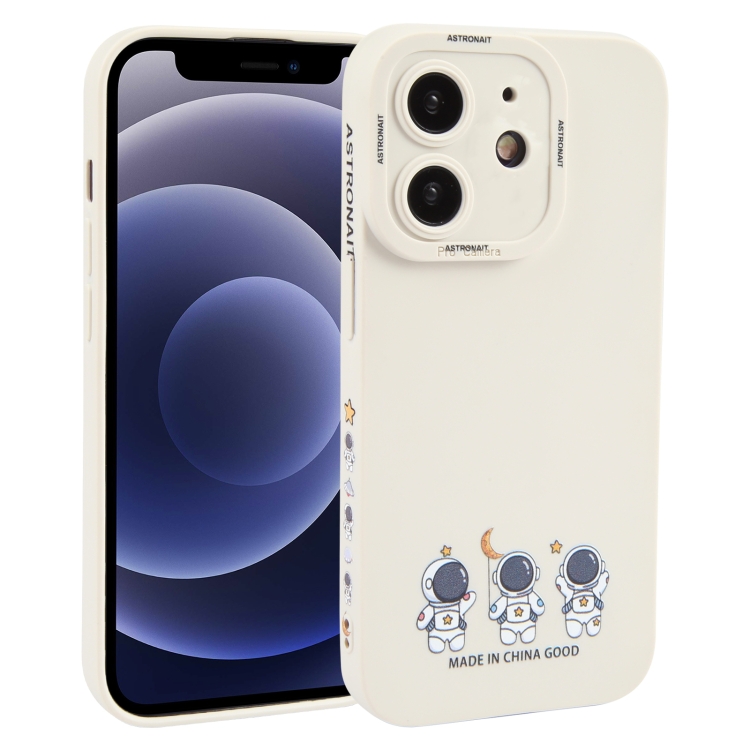 

For iPhone 12 mini Astronaut Pattern TPU Phone Case(White)