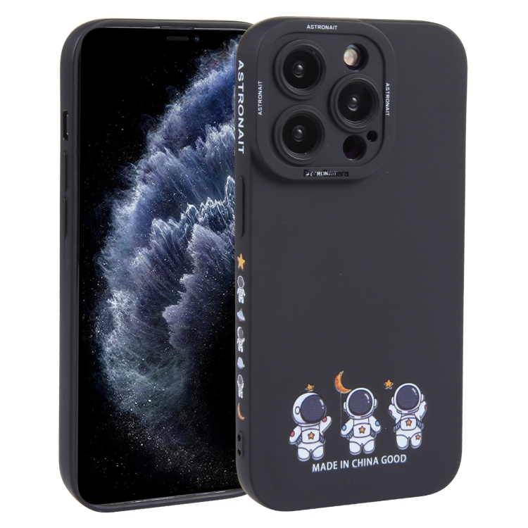 

For iPhone 11 Pro Max Astronaut Pattern TPU Phone Case(Black)