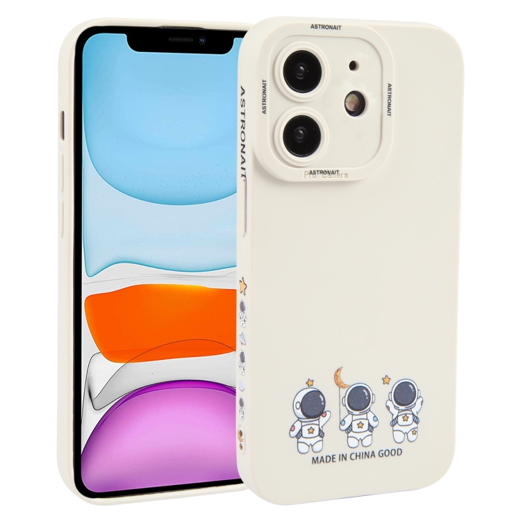 

For iPhone 11 Astronaut Pattern TPU Phone Case(White)