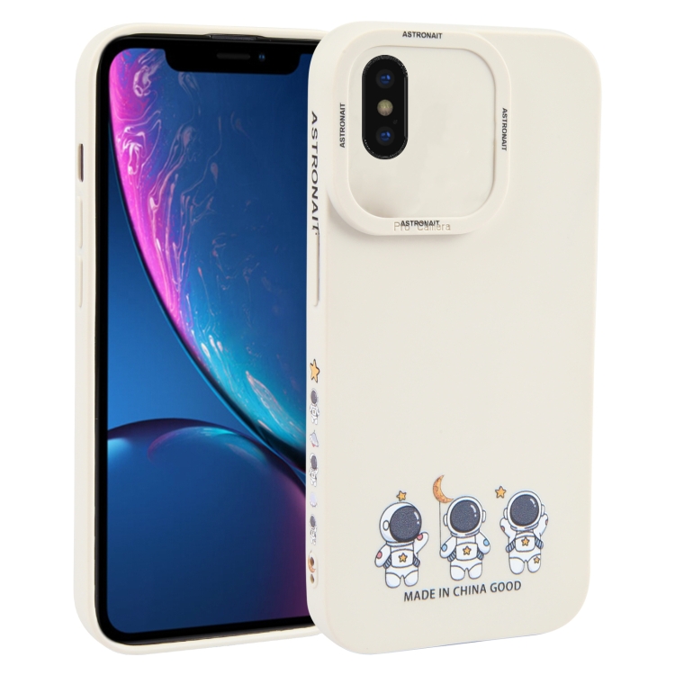 

For iPhone XS / X Astronaut Pattern TPU Phone Case(White)
