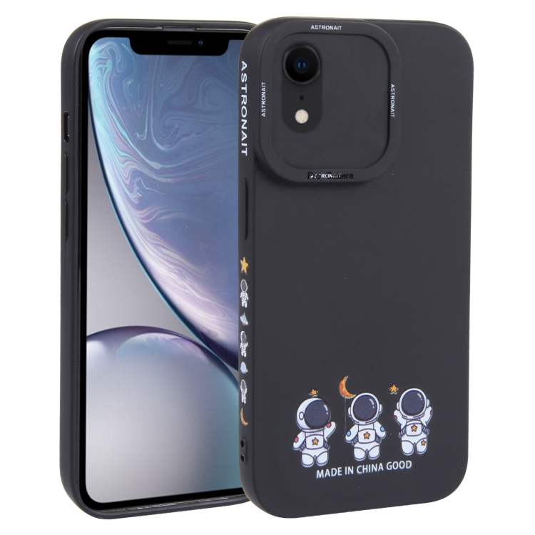 

For iPhone XR Astronaut Pattern TPU Phone Case(Black)