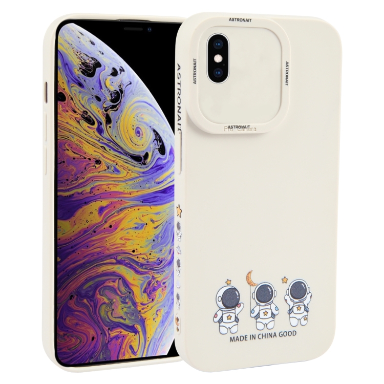 

For iPhone XS Max Astronaut Pattern TPU Phone Case(White)