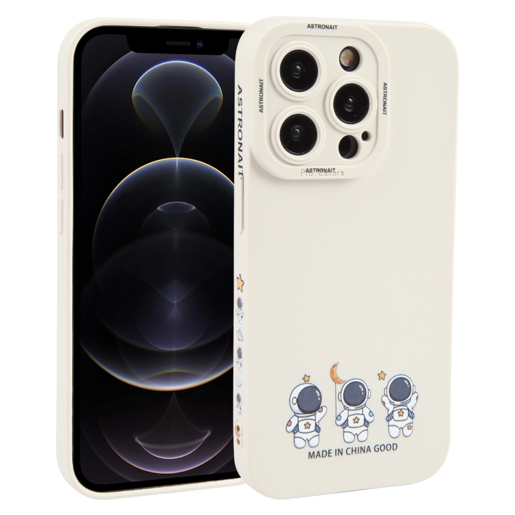 

For iPhone 12 Pro Astronaut Pattern TPU Phone Case(White)