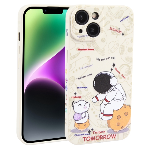 

For iPhone 14 Plus Astronaut Pattern Frosted TPU Phone Case(White)