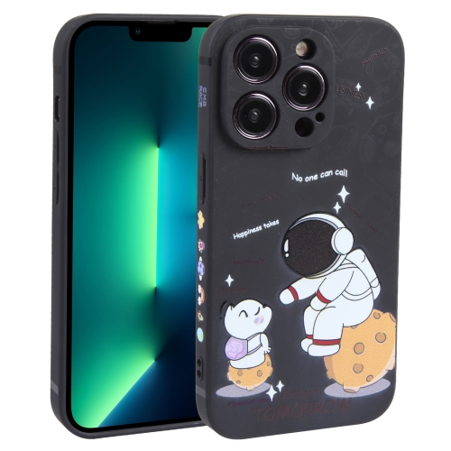 

For iPhone 13 Pro Max Astronaut Pattern Frosted TPU Phone Case(Black)