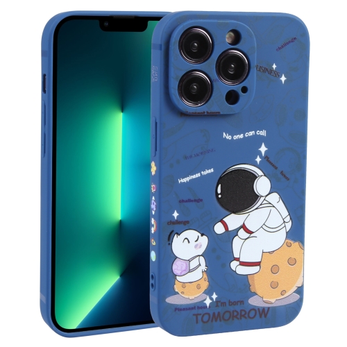 

For iPhone 13 Pro Max Astronaut Pattern Frosted TPU Phone Case(Blue)