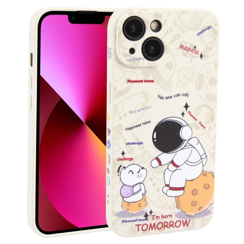 

For iPhone 13 Astronaut Pattern Frosted TPU Phone Case(White)