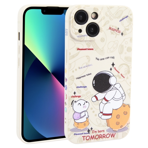 

For iPhone 13 mini Astronaut Pattern Frosted TPU Phone Case(White)