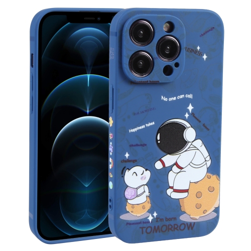 

For iPhone 12 Pro Max Astronaut Pattern Frosted TPU Phone Case(Blue)
