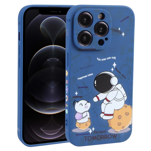 

For iPhone 12 Pro Astronaut Pattern Frosted TPU Phone Case(Blue)