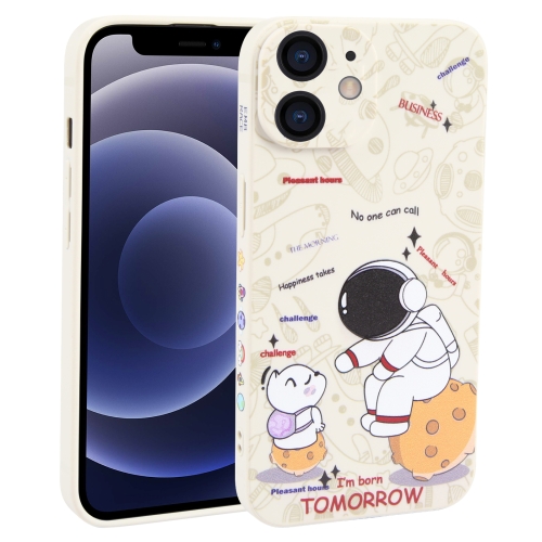 

For iPhone 12 mini Astronaut Pattern Frosted TPU Phone Case(White)
