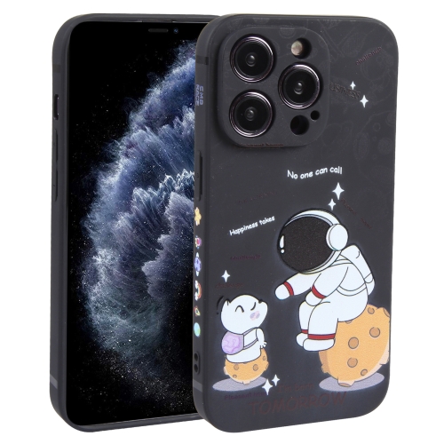 

For iPhone 11 Pro Max Astronaut Pattern Frosted TPU Phone Case(Black)
