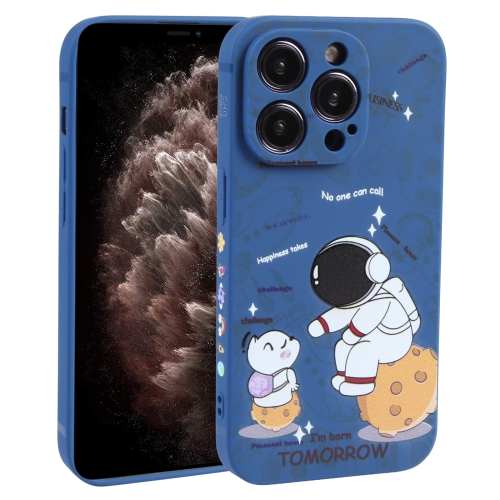 

For iPhone 11 Pro Astronaut Pattern Frosted TPU Phone Case(Blue)