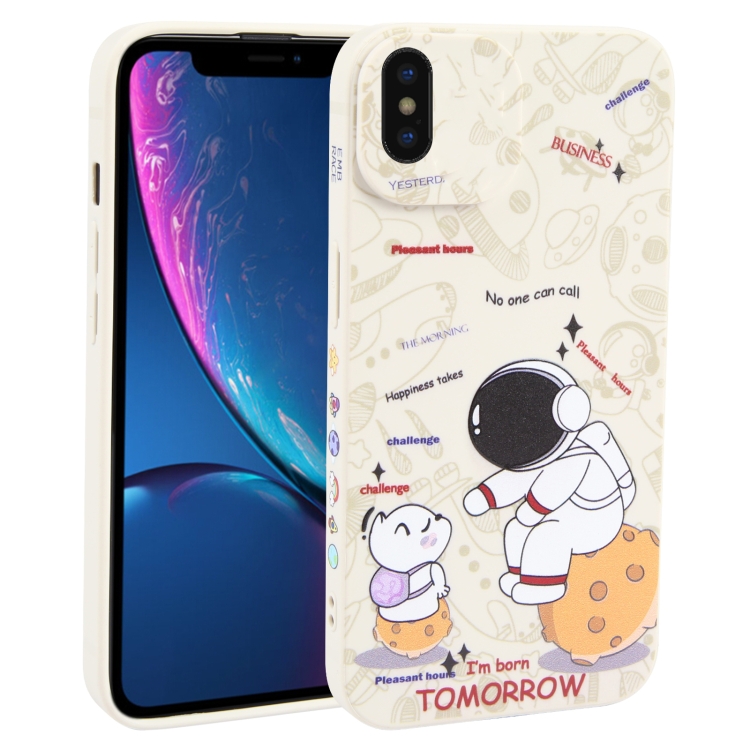 

For iPhone XS / X Astronaut Pattern Frosted TPU Phone Case(White)