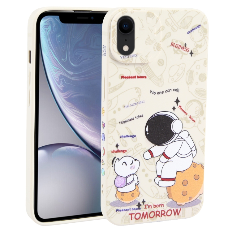 

For iPhone XR Astronaut Pattern Frosted TPU Phone Case(White)
