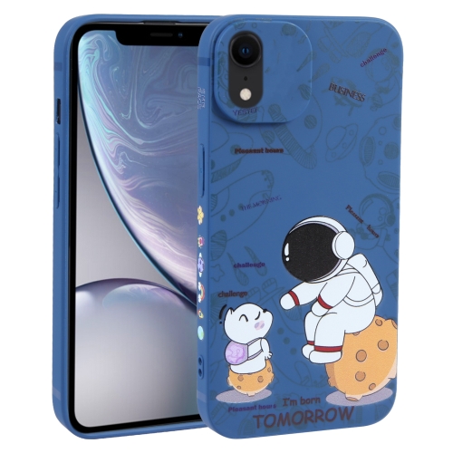 

For iPhone XR Astronaut Pattern Frosted TPU Phone Case(Blue)