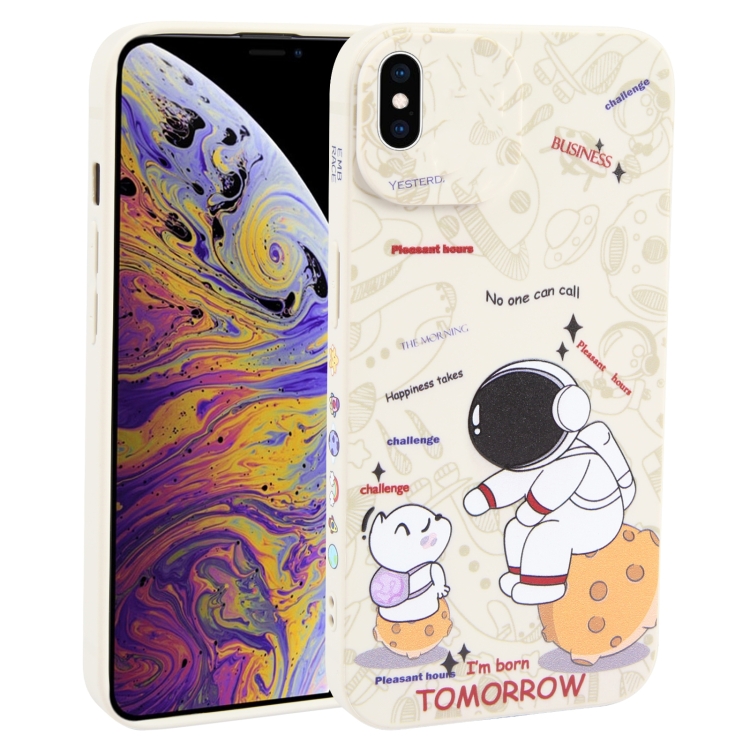 

For iPhone XS Max Astronaut Pattern Frosted TPU Phone Case(White)