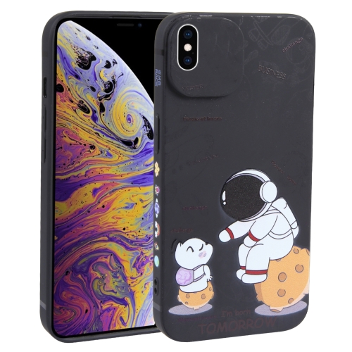 

For iPhone XS Max Astronaut Pattern Frosted TPU Phone Case(Black)