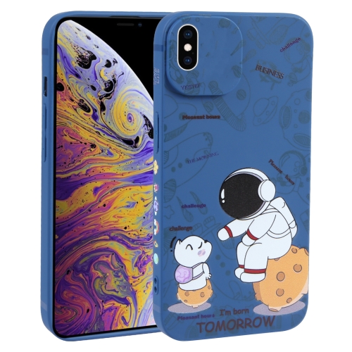 

For iPhone XS Max Astronaut Pattern Frosted TPU Phone Case(Blue)