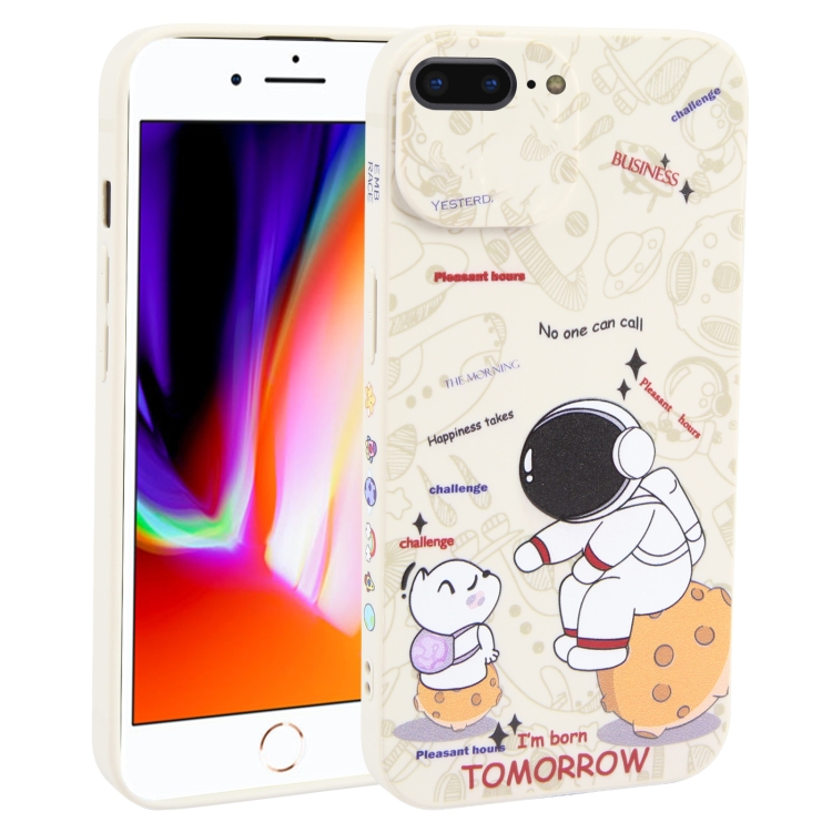 

For iPhone 8 Plus / 7 Plus Astronaut Pattern Frosted TPU Phone Case(White)