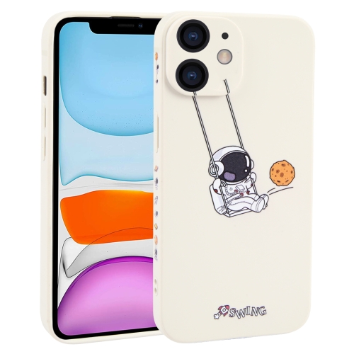 

For iPhone 11 Astronaut Swinging Pattern TPU Phone Case(White)