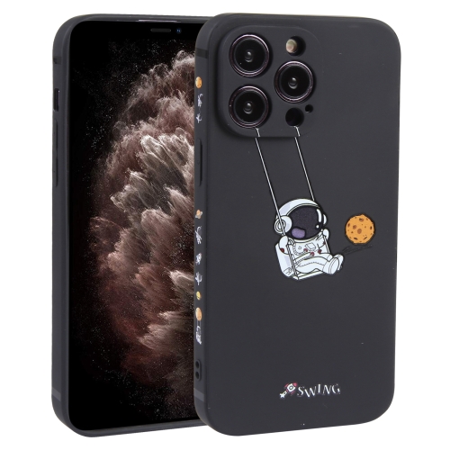 

For iPhone 11 Pro Astronaut Swinging Pattern TPU Phone Case(Black)