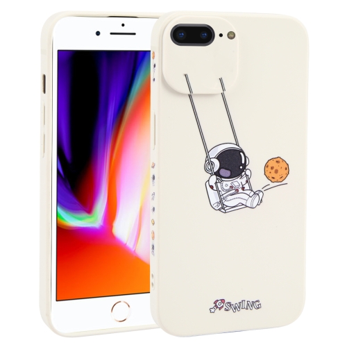 

For iPhone 8 Plus / 7 Plus Astronaut Swinging Pattern TPU Phone Case(White)