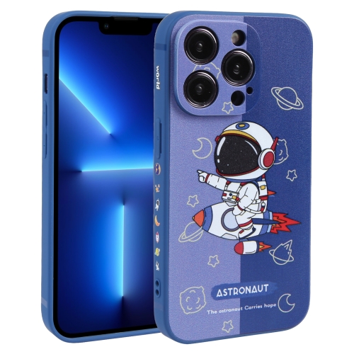 

For iPhone 13 Pro Color Contrast Astronaut Pattern TPU Phone Case(Blue)