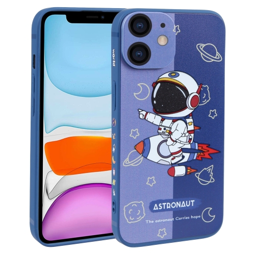 

For iPhone 11 Color Contrast Astronaut Pattern TPU Phone Case(Blue)