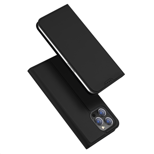 For iPhone 15 Pro Max DUX DUCIS Skin Pro Series Flip Leather Phone Case(Black)