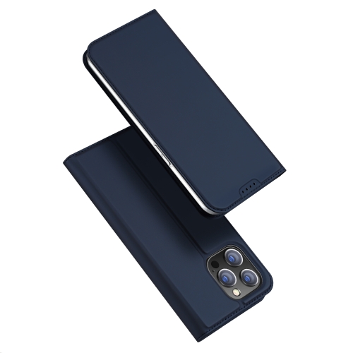 For iPhone 15 Pro DUX DUCIS Skin Pro Series Flip Leather Phone Case(Blue) пластиковая накладка leather case magsafe для iphone 14 pro фиолетовый