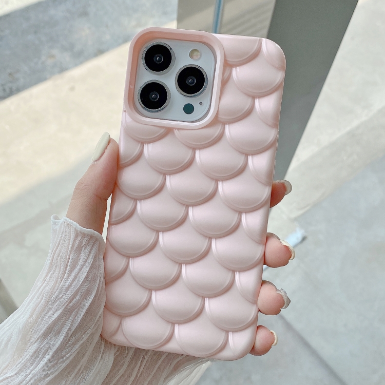 

For iPhone 14 Pro 3D Scale Style TPU Phone Case(Pink)