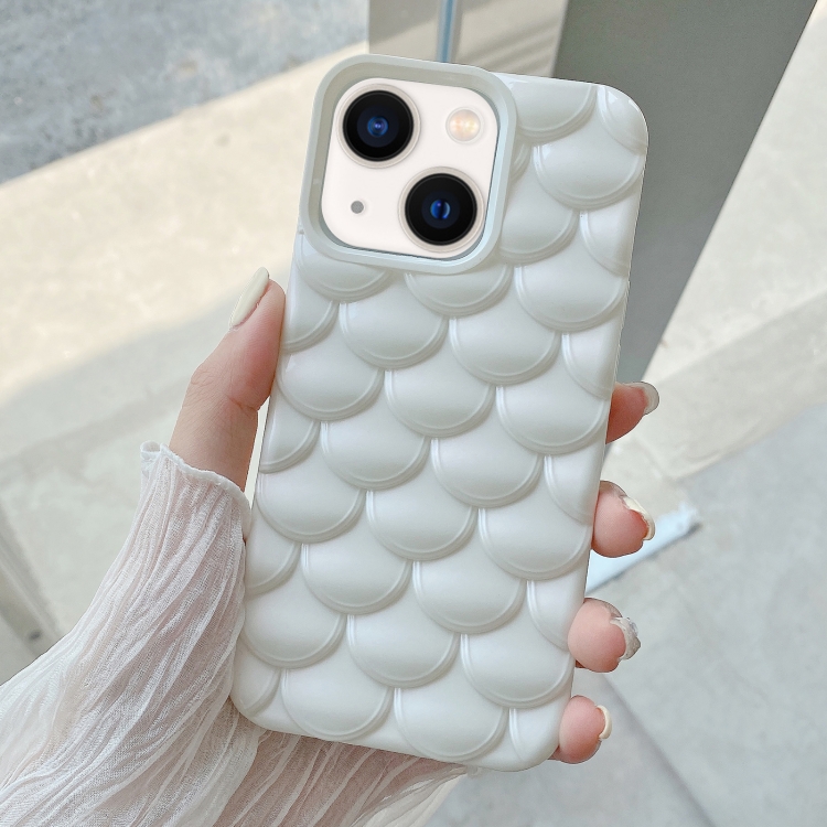 

For iPhone 13 3D Scale Style TPU Phone Case(White)