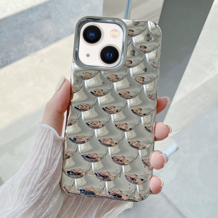 

For iPhone 13 3D Scale Style TPU Phone Case(Silver)