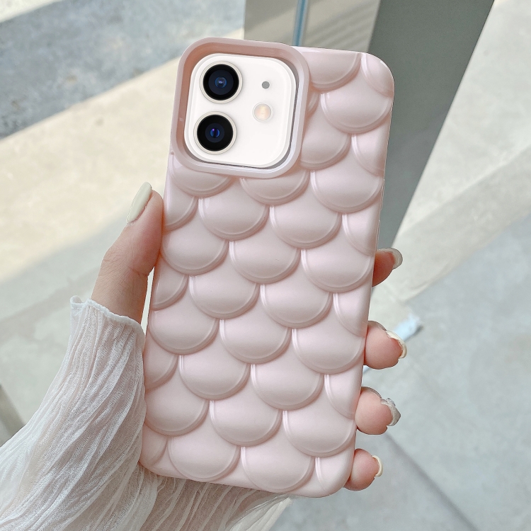 

For iPhone 12 3D Scale Style TPU Phone Case(Pink)