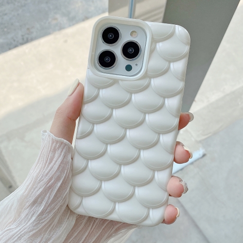 

For iPhone 12 Pro 3D Scale Style TPU Phone Case(White)