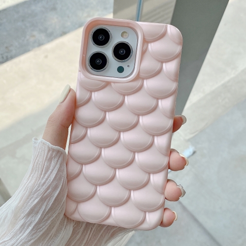

For iPhone 15 3D Scale Style TPU Phone Case(Pink)