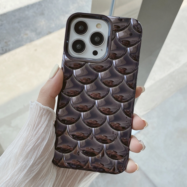 

For iPhone 15 Pro Max 3D Scale Style TPU Phone Case(Black)